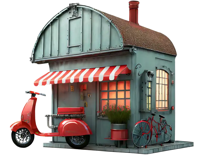 Illustration eines regionalen Betriebs, der nachhaltiges Handeln unterstützt